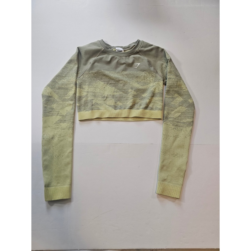 Gymshark Adapt Seamless Crop Top Womens Size S Olive Green Activewear